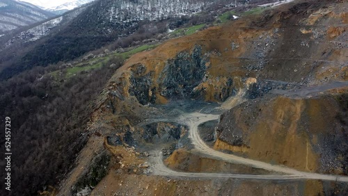 blasting dynamites in a quarry  photo