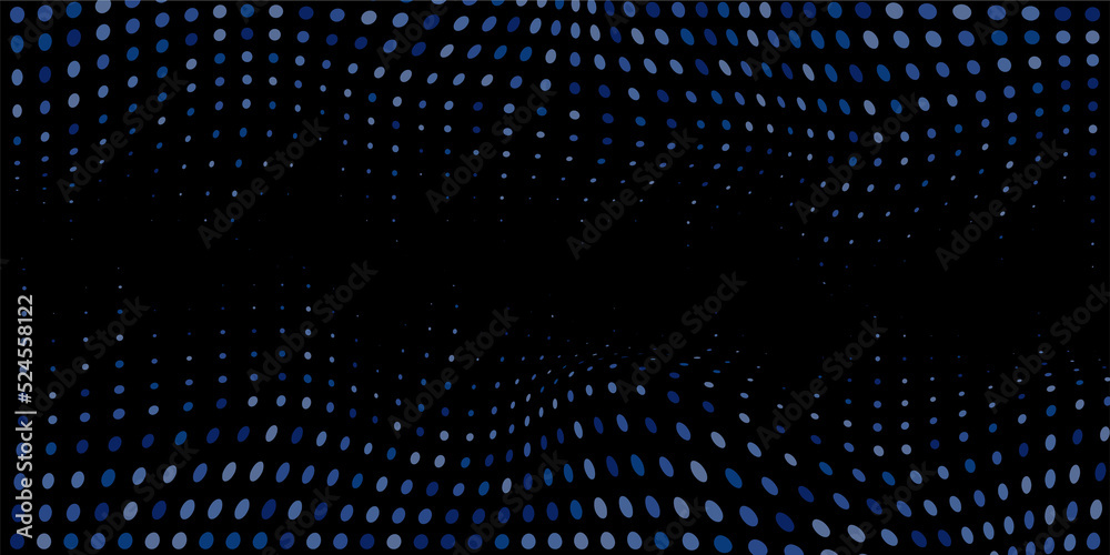 Abstract background of bluish polka dots on black background Abstract background of bluish polka dots on black background