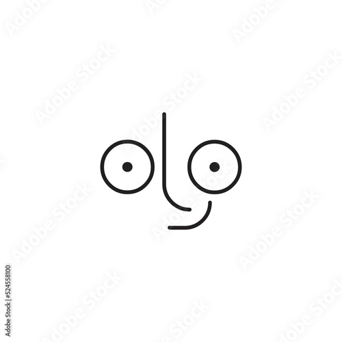 happy face logo, people face concept symbol