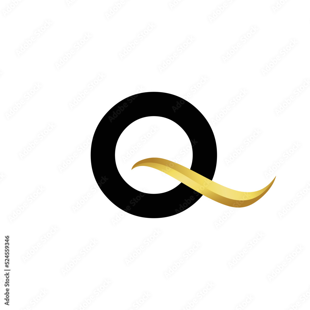 Q font gold modern luxury symbol logo Q font gold modern luxury symbol logo