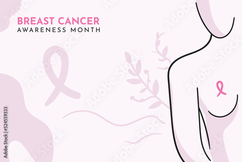 Breast cancer awareness banner. Breast cancer illustration	 photo