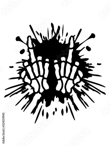 Horror Stinkefinger Farbklecks Mittelfinger 