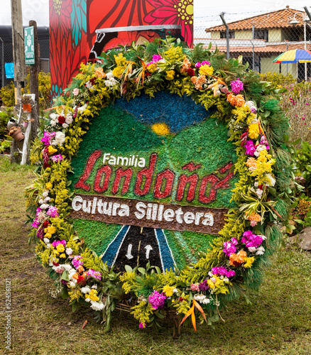 Silleteros parade, flower fair in the city of Medellin - Colombia photo