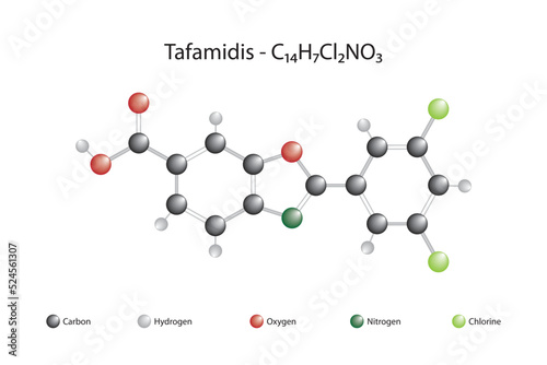 Molecular formula and chemical structure of tafamidis