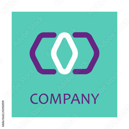 Vector logo. Abstraction. Sign on a green background. Art design. Figure. Symbol and letter O and C. Number 0. Vector drawing. Name of the company. Logo. Graphic element. Design. Illustration.