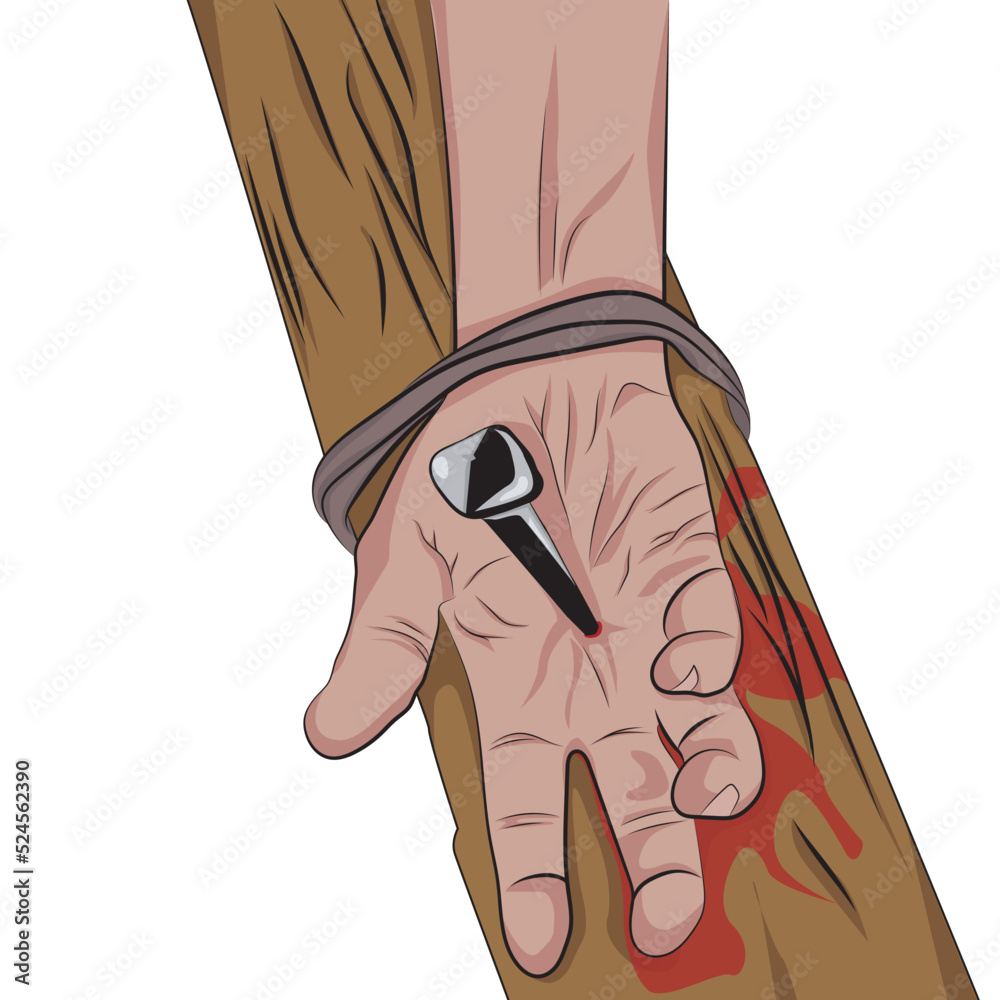 Crucified Jesus Christ dies on the cross. Crucifixion. Vintage old ...