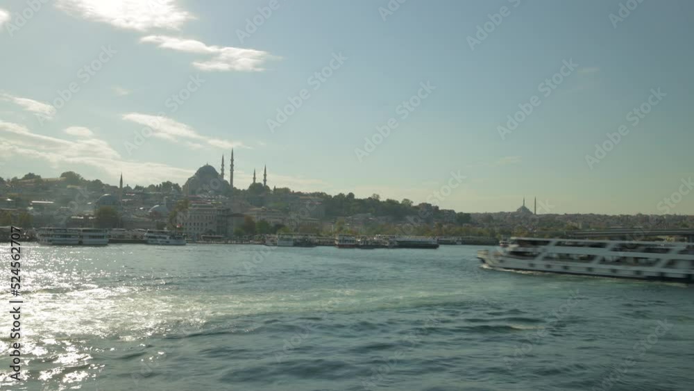 sunny day istanbul city famous bay traffic panorama 4k timelapse turkey sunny day istanbul city famous bay traffic panorama 4k timelapse turkey