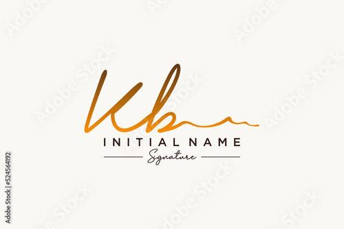Initial KB signature logo template vector. Hand drawn Calligraphy lettering Vector illustration.