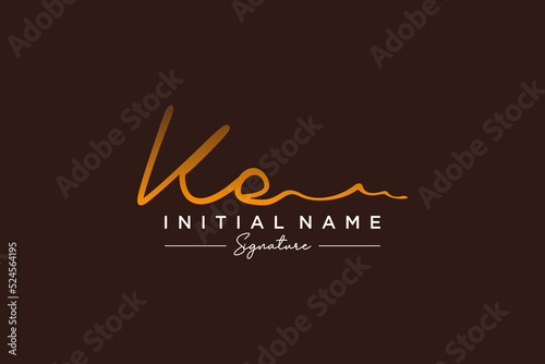 Initial KE signature logo template vector. Hand drawn Calligraphy lettering Vector illustration. © Catharsis