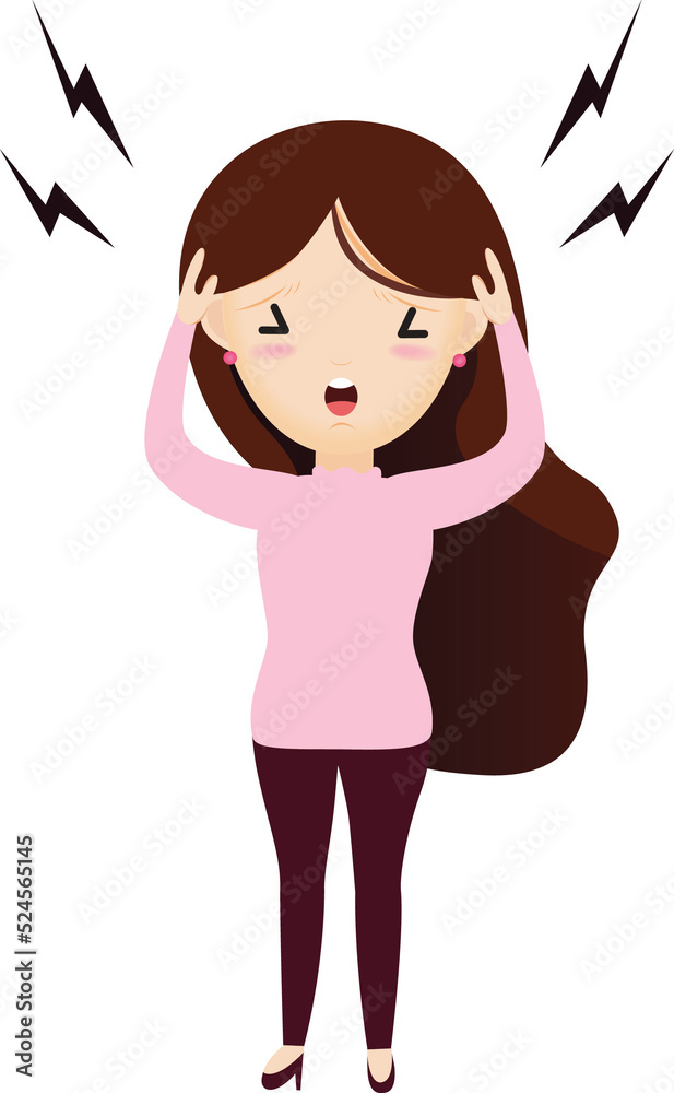 Business woman with thinking too much, worried, serious, depressed, surrounding. Business woman with thinking too much, worried, serious, depressed, surrounding.