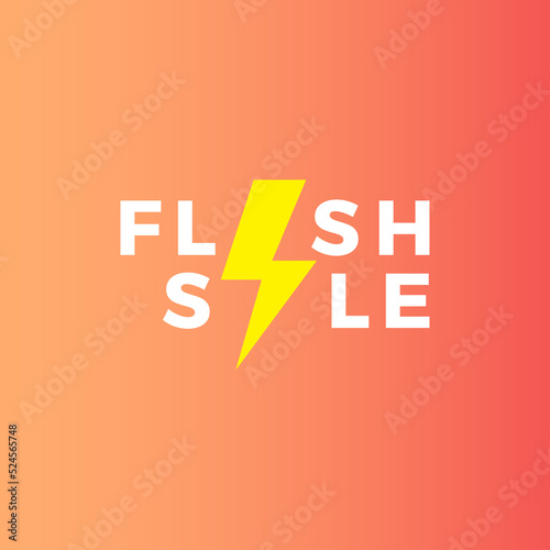 Flash Sale Shopping Poster or banner with Flash icon and text. Flash Sales banner template design for social media and website.Special Offer Flash Sale campaign