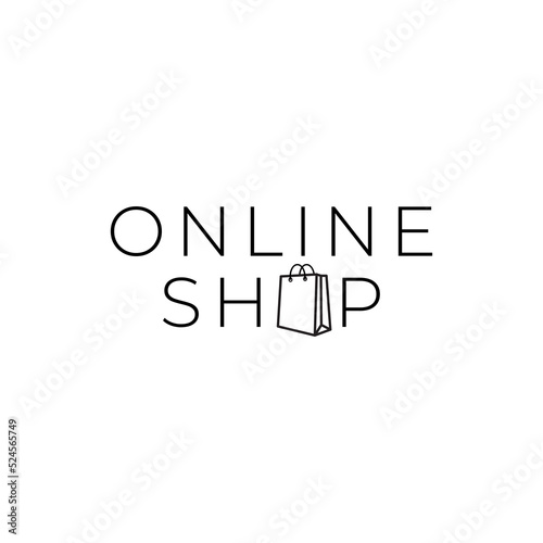 Concept of online shop, e-commerce internet logo
