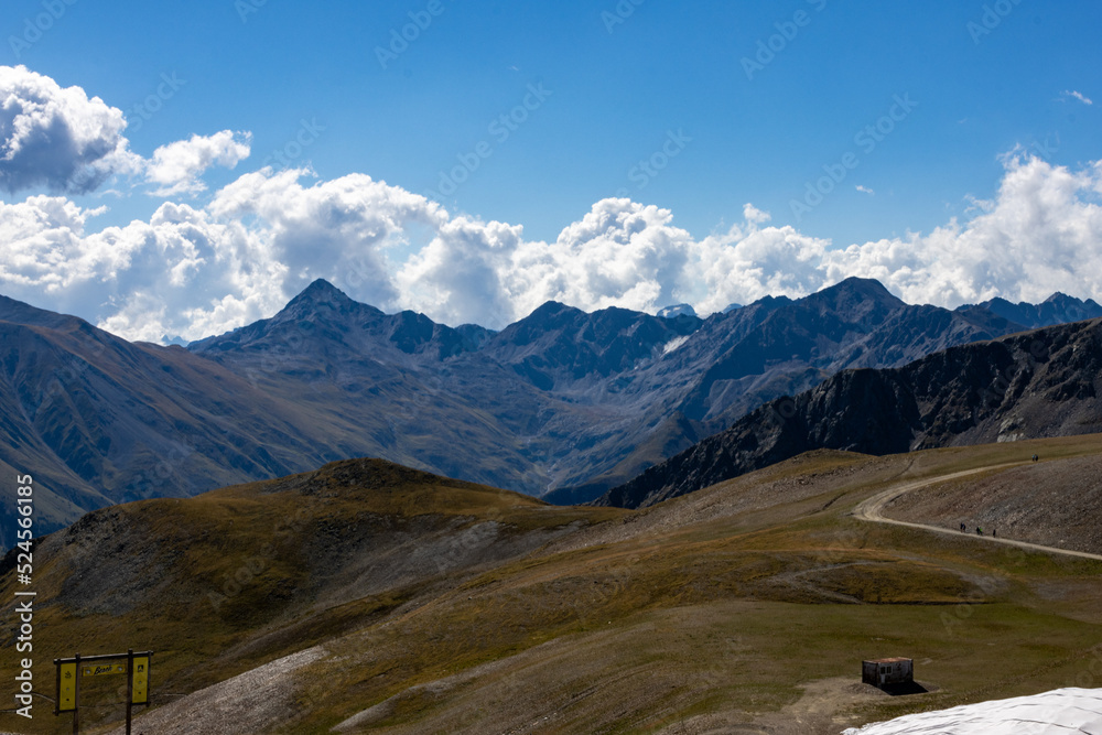 Landscape of mountains in Livigno, Italy, near Switzerland