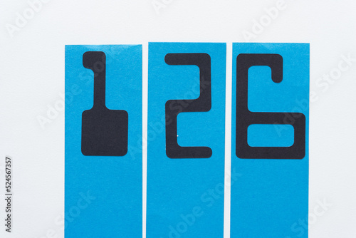 MICR font numbers 126 photo