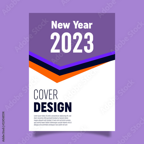 Vector book cover design template for new year celebration