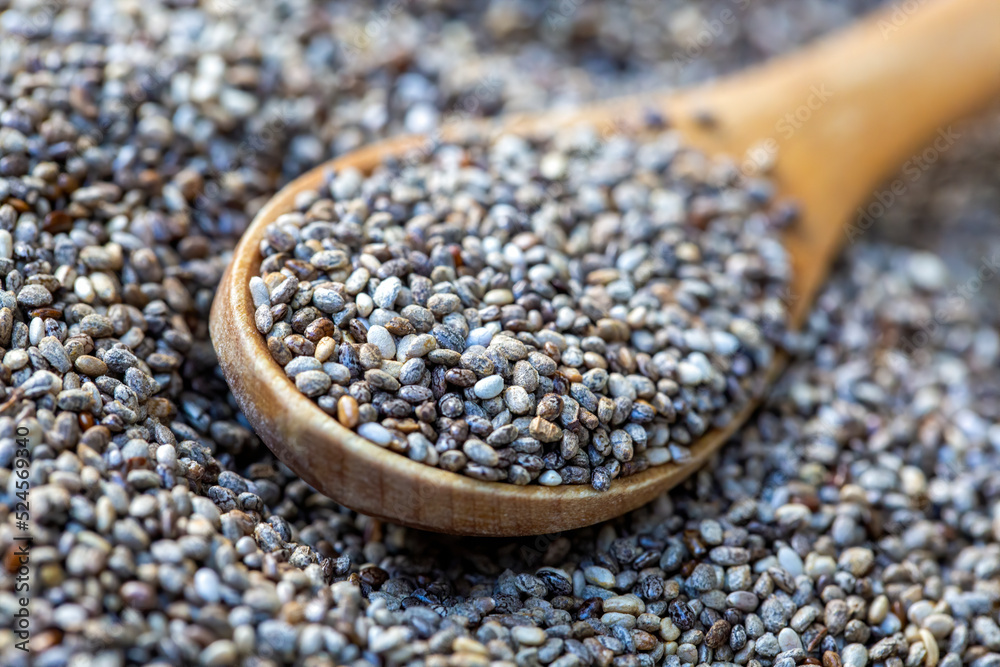 The chia seeds. Healthy superfood. The chia seeds. Healthy superfood.
