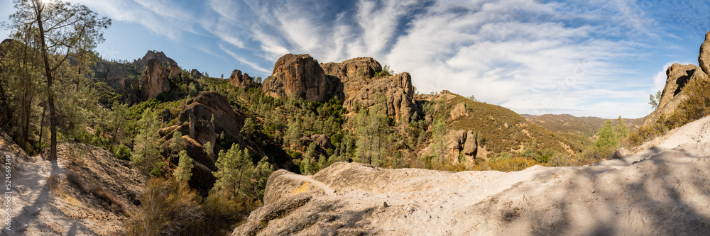 Panorama of Pinnacle Rocks and Trail
