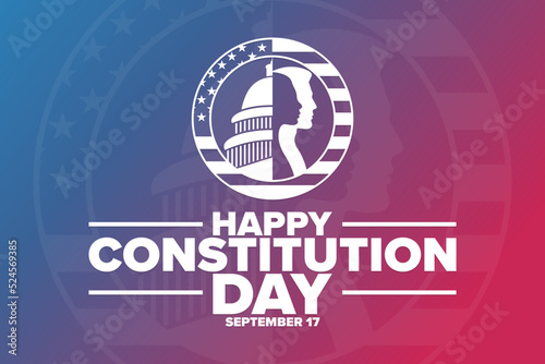 Happy Constitution Day and Citizenship Day. September 17. Holiday concept. Template for background, banner, card, poster with text inscription. Vector EPS10 illustration.