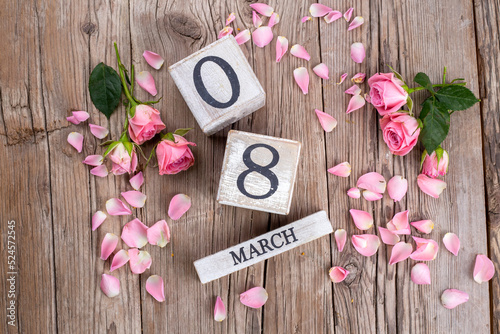 March 8, wooden calendar, i...
