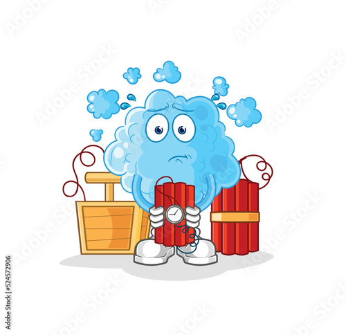 Wallpaper Mural foam holding dynamite character. cartoon mascot vector Torontodigital.ca