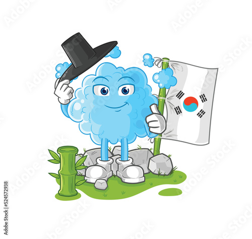foam korean character. cartoon mascot vector