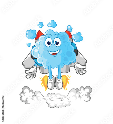 foam with jetpack mascot. cartoon vector © dataimasu