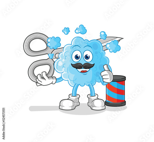 foam barber cartoon. cartoon mascot vector