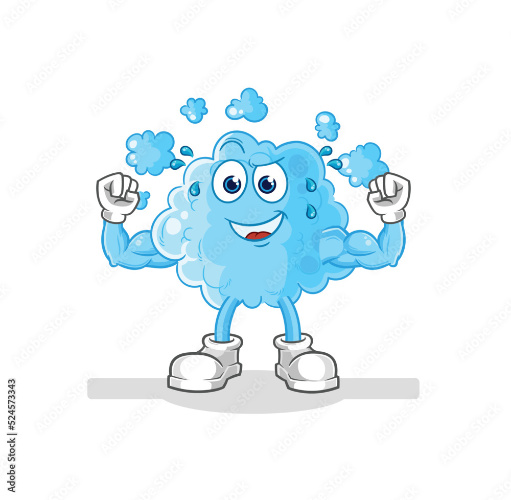 foam muscular cartoon. cartoon mascot vector