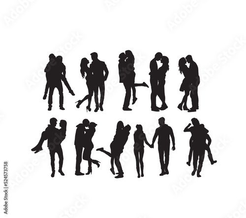 Couple People, art vector silhouette design 