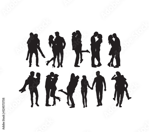 Couple People, art vector silhouette design
