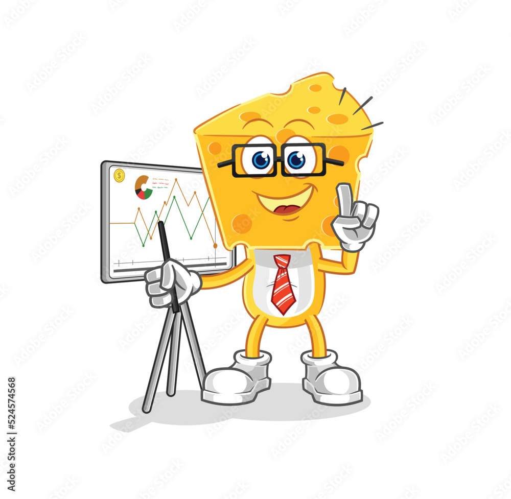 cheese head marketing character. cartoon mascot vector