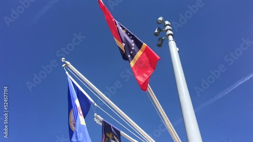 Kansas State Flag Blows in Wind at Mount Rushmore South Dakota Keystone photo
