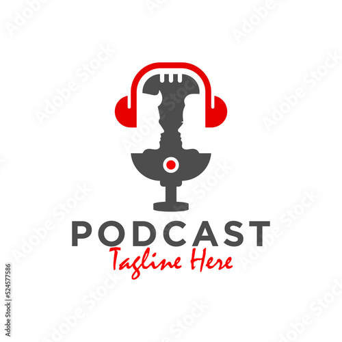 podcast studio illustration logo design