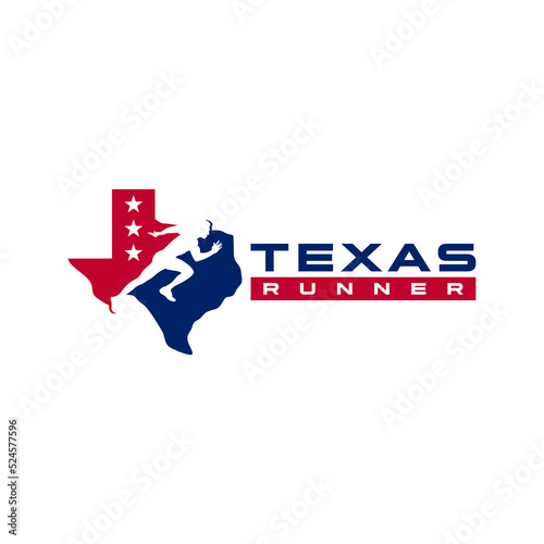 texas running sports illustration logo