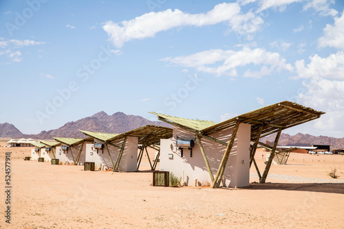 shelters in the mountainous desert in nambia