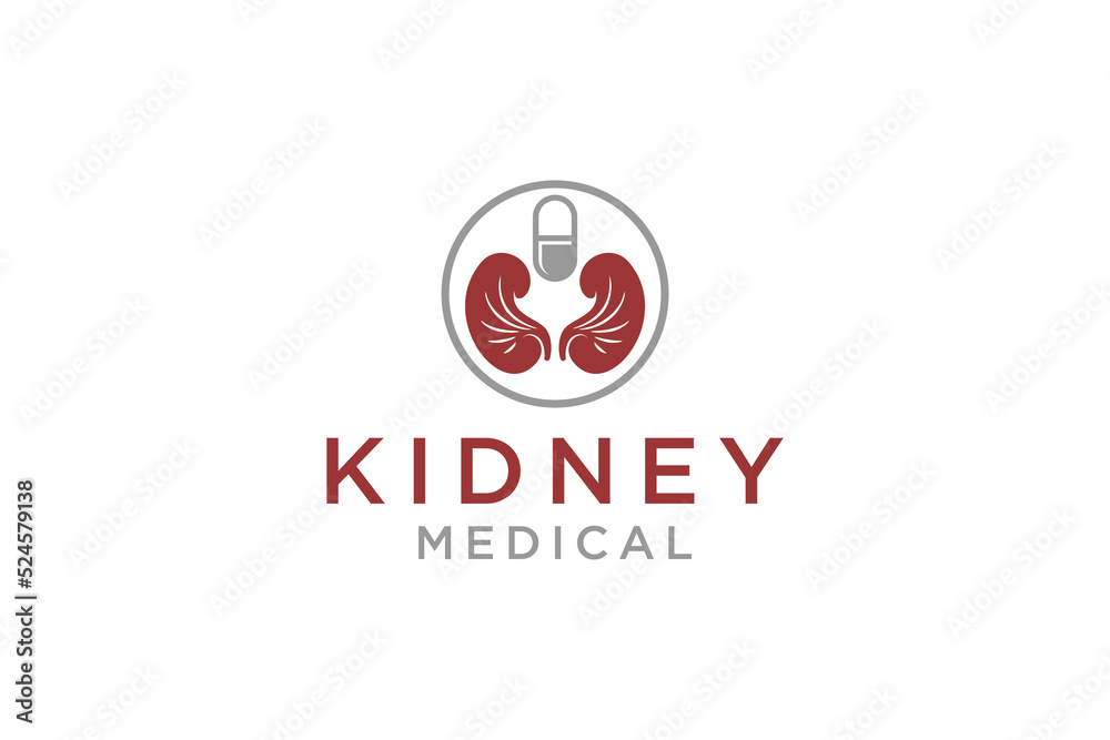 Medical nephrology logo design kidney icon symbol healthcare illustration