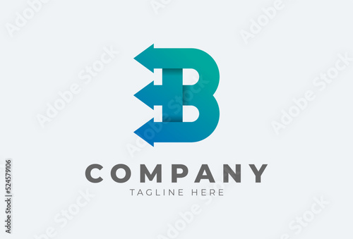 letter B arrow Gradient logo design inspiration, usable for brand and company logos, vector illustration