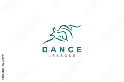 Ballet dance logo design icon illustration abstract 