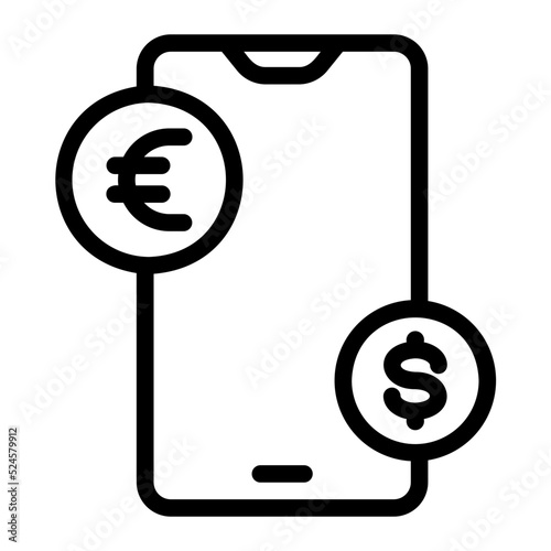 mobile banking line icon