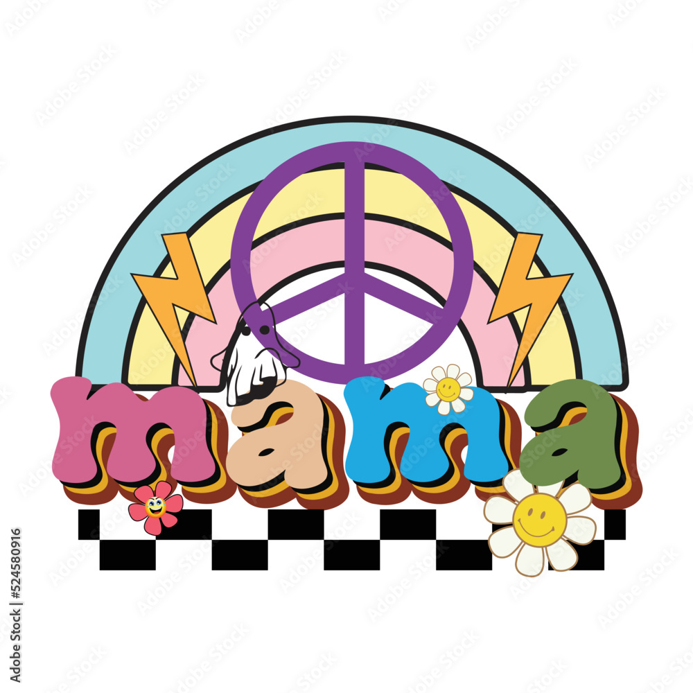 Retro Mama Sublimation Design