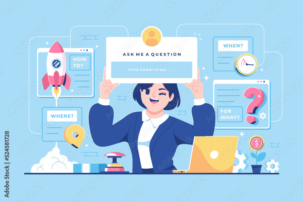 faq with business concept illustration design