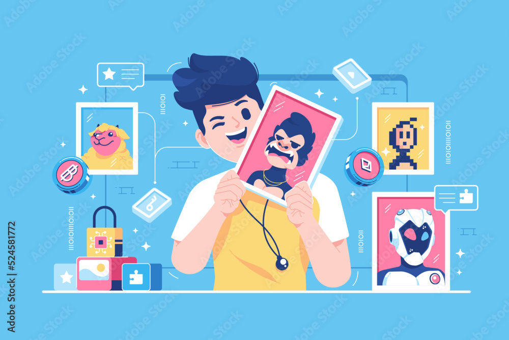 Fototapeta premium nft art collector illustration design