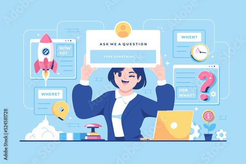 faq with business concept illustration design