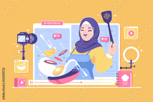 food blog content creator video illustration