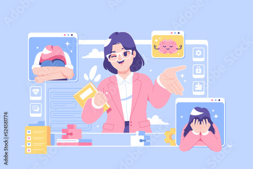 online psychotherapist service illustration design