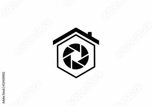 home Shutter photography logo isolated on white background