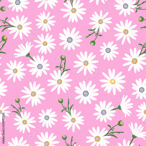 ditsy white daisy pattern. seamless floral print. good for fabric, fashion, dress, wallpaper, background.