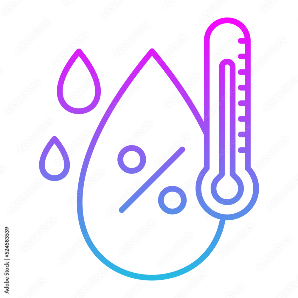 Humidity Line Gradient Icon Humidity Line Gradient Icon