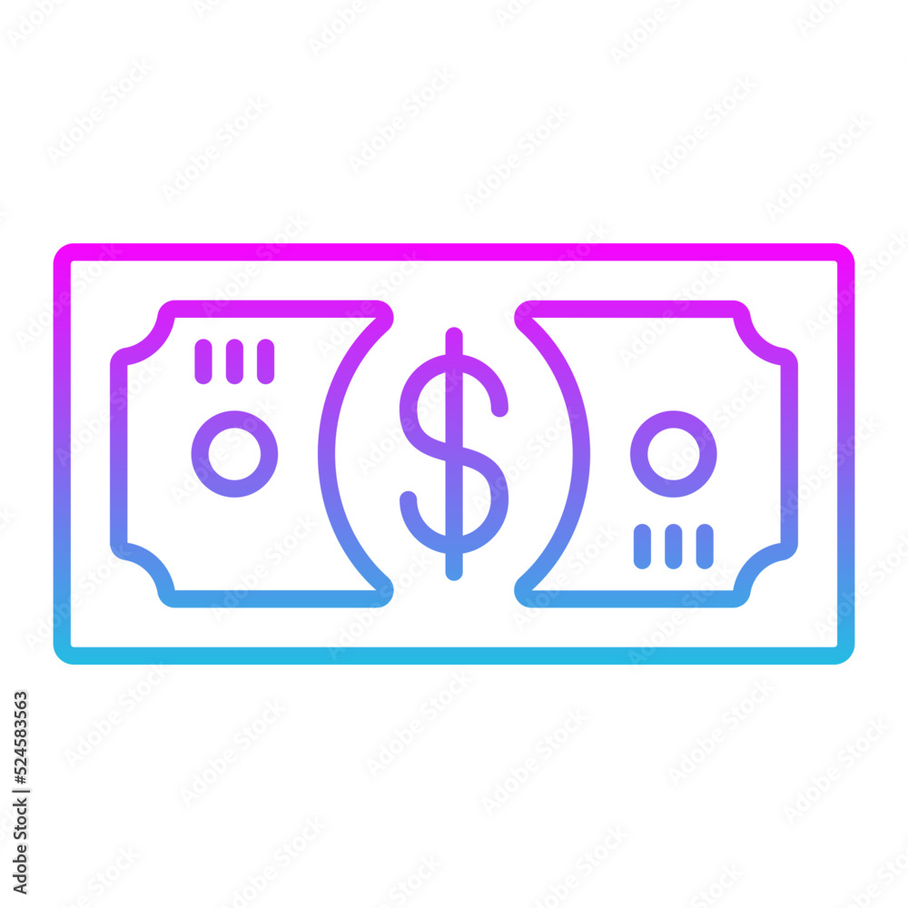 Banknote Line Gradient Icon Banknote Line Gradient Icon