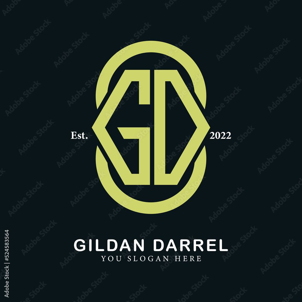 Elegant letter G and D monogram logo creative design